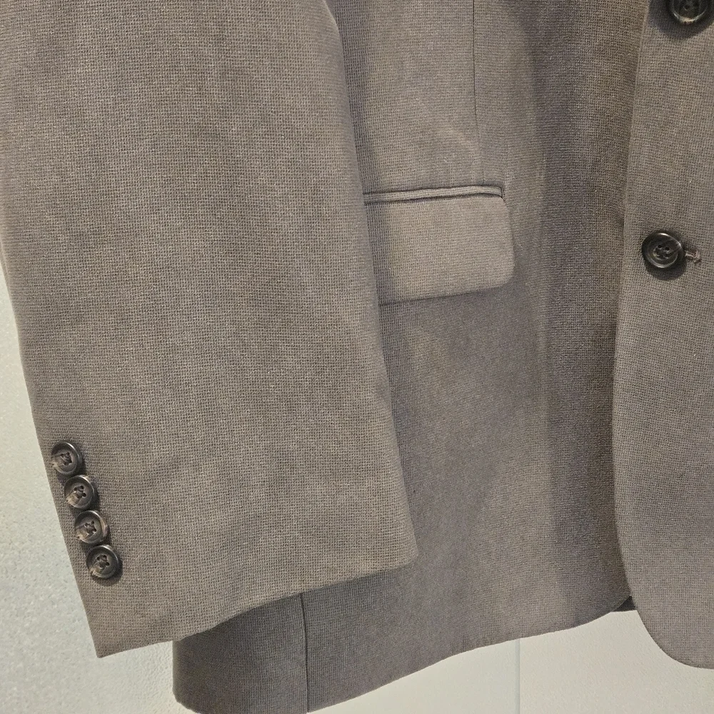 Lauren Ralph Lauren Men's 42S Gray Blazer w/ Checked Gray & Blue Lining 5 Pocket